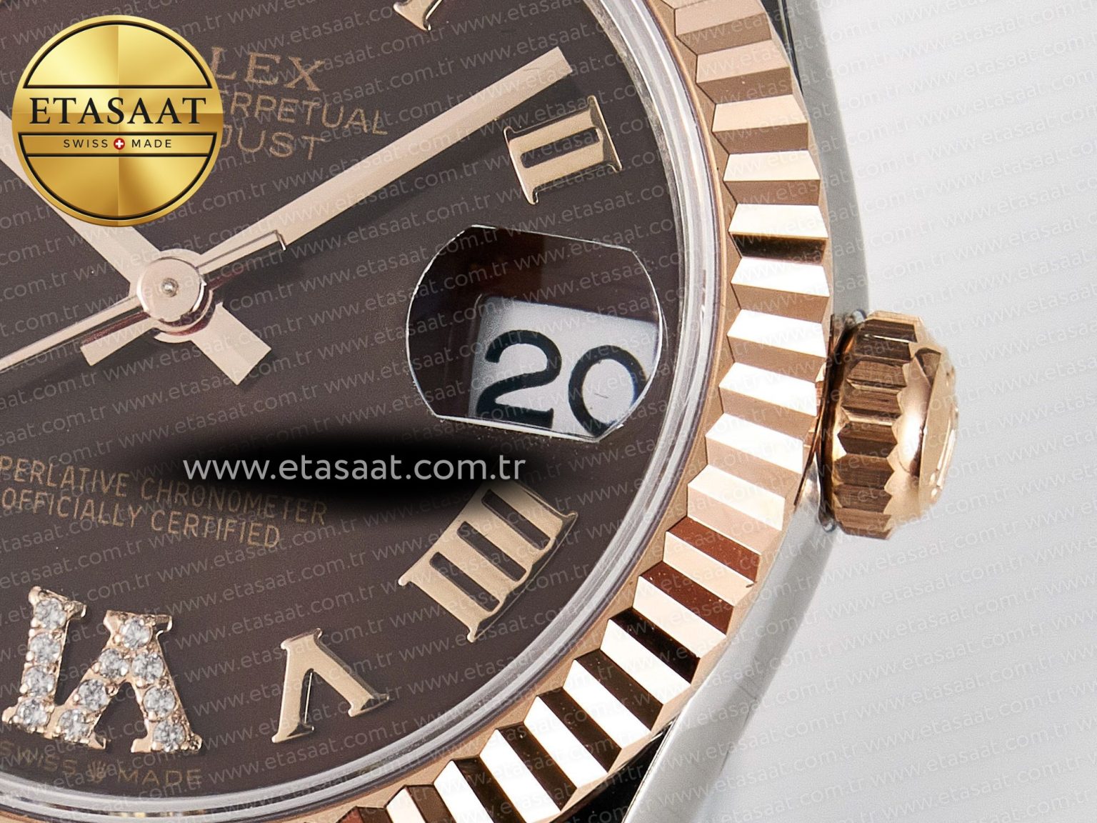DateJust 31 278271 ARF 1:1 Best Edition 904L Steel Brown Roman Diamonds Dial on SS/RG Jubilee Bracelet ETA 2688 - Görsel 11