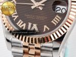 DateJust 31 278271 ARF 1:1 Best Edition 904L Steel Brown Roman Diamonds Dial on SS/RG Jubilee Bracelet ETA 2688 - Görsel 12
