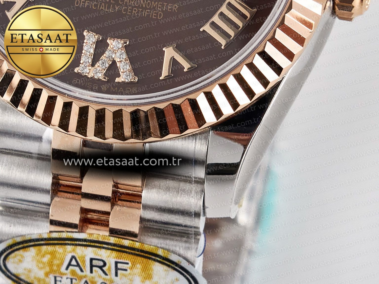 DateJust 31 278271 ARF 1:1 Best Edition 904L Steel Brown Roman Diamonds Dial on SS/RG Jubilee Bracelet ETA 2688 - Görsel 13