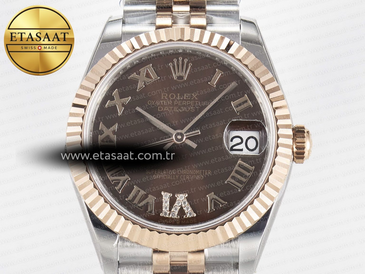 DateJust 31 278271 ARF 1:1 Best Edition 904L Steel Brown Roman Diamonds Dial on SS/RG Jubilee Bracelet ETA 2688 - Görsel 4