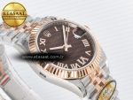 DateJust 31 278271 ARF 1:1 Best Edition 904L Steel Brown Roman Diamonds Dial on SS/RG Jubilee Bracelet ETA 2688 - Görsel 7
