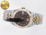 DateJust 31 278271 ARF 1:1 Best Edition 904L Steel Brown Roman Diamonds Dial on SS/RG Jubilee Bracelet ETA 2688 - Görsel 9