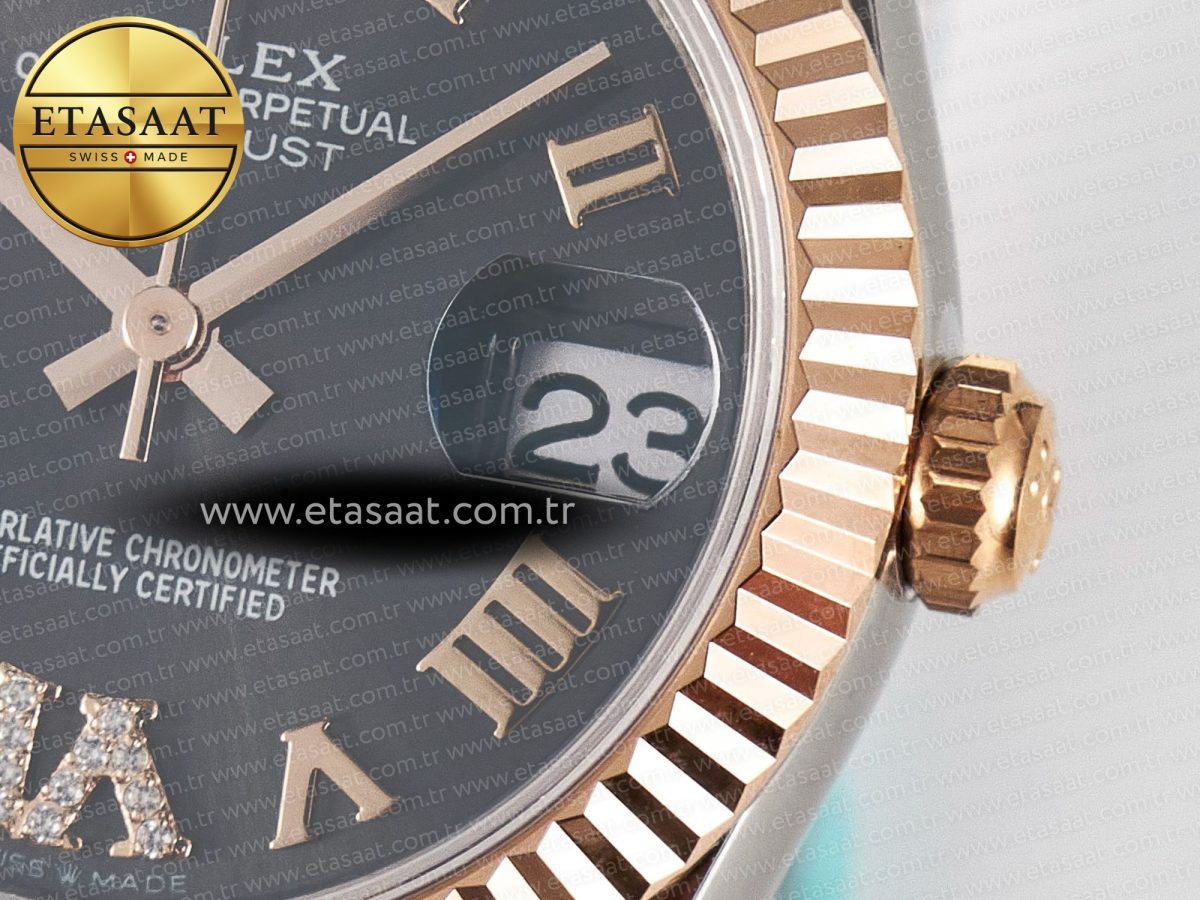 DateJust 31 278271 ARF 1:1 Best Edition 904L Steel Gray Roman Diamonds Dial on SS/RG Jubilee Bracelet ETA 2688 - Görsel 11