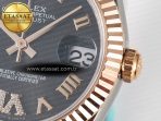 DateJust 31 278271 ARF 1:1 Best Edition 904L Steel Gray Roman Diamonds Dial on SS/RG Jubilee Bracelet ETA 2688 - Görsel 11