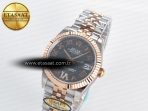 DateJust 31 278271 ARF 1:1 Best Edition 904L Steel Gray Roman Diamonds Dial on SS/RG Jubilee Bracelet ETA 2688 - Görsel 2