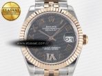 DateJust 31 278271 ARF 1:1 Best Edition 904L Steel Gray Roman Diamonds Dial on SS/RG Jubilee Bracelet ETA 2688 - Görsel 4