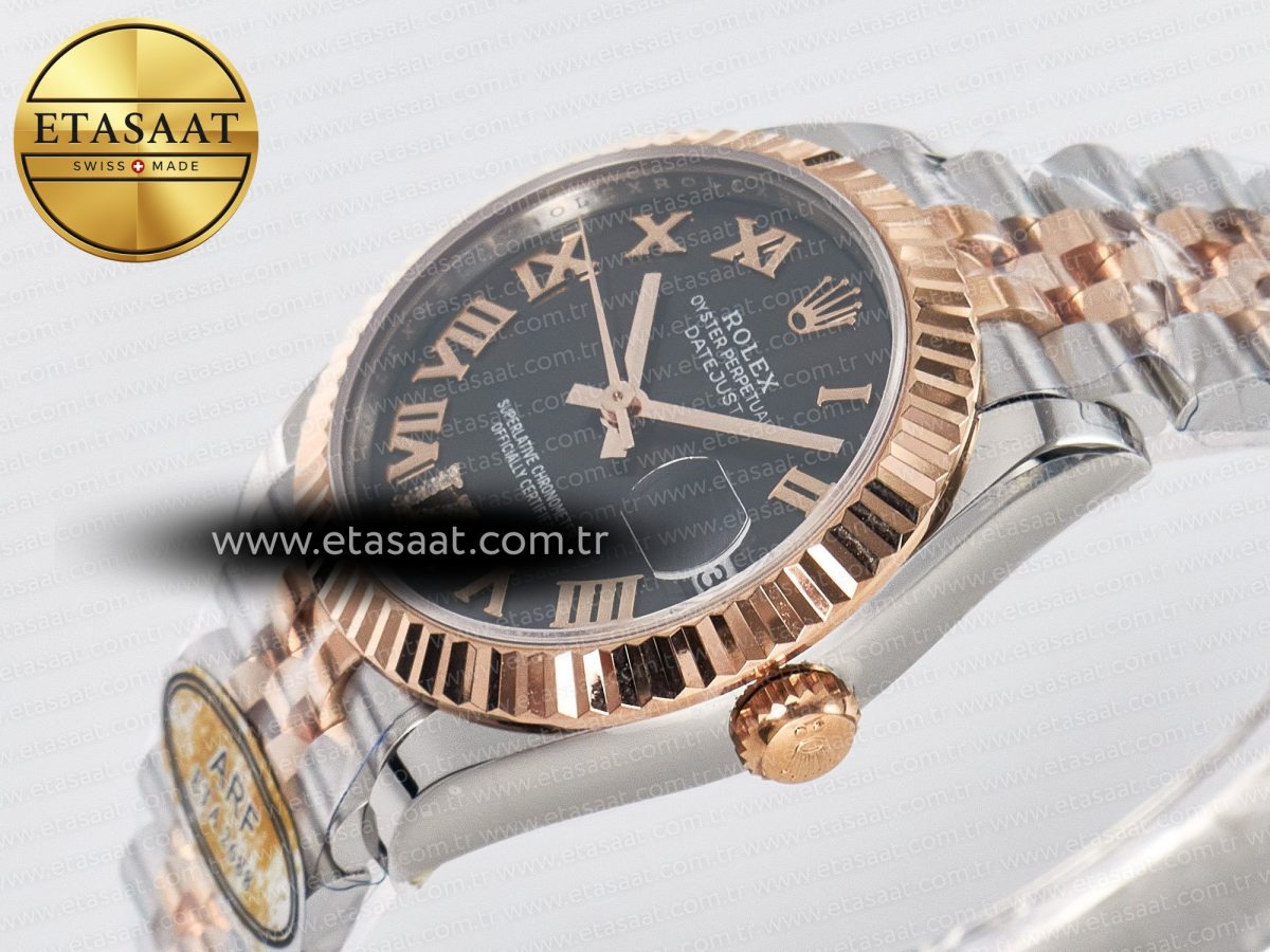 DateJust 31 278271 ARF 1:1 Best Edition 904L Steel Gray Roman Diamonds Dial on SS/RG Jubilee Bracelet ETA 2688 - Görsel 6