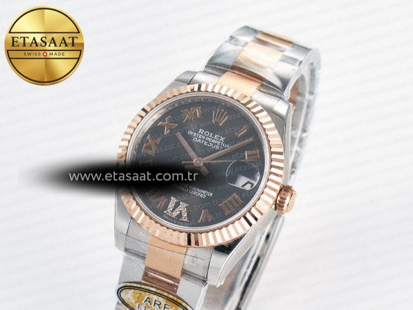 DateJust 31 278271 ARF 1:1 Best Edition 904L Steel Gray Roman Diamonds Dial on SS/RG Oyster Bracelet ETA 2688