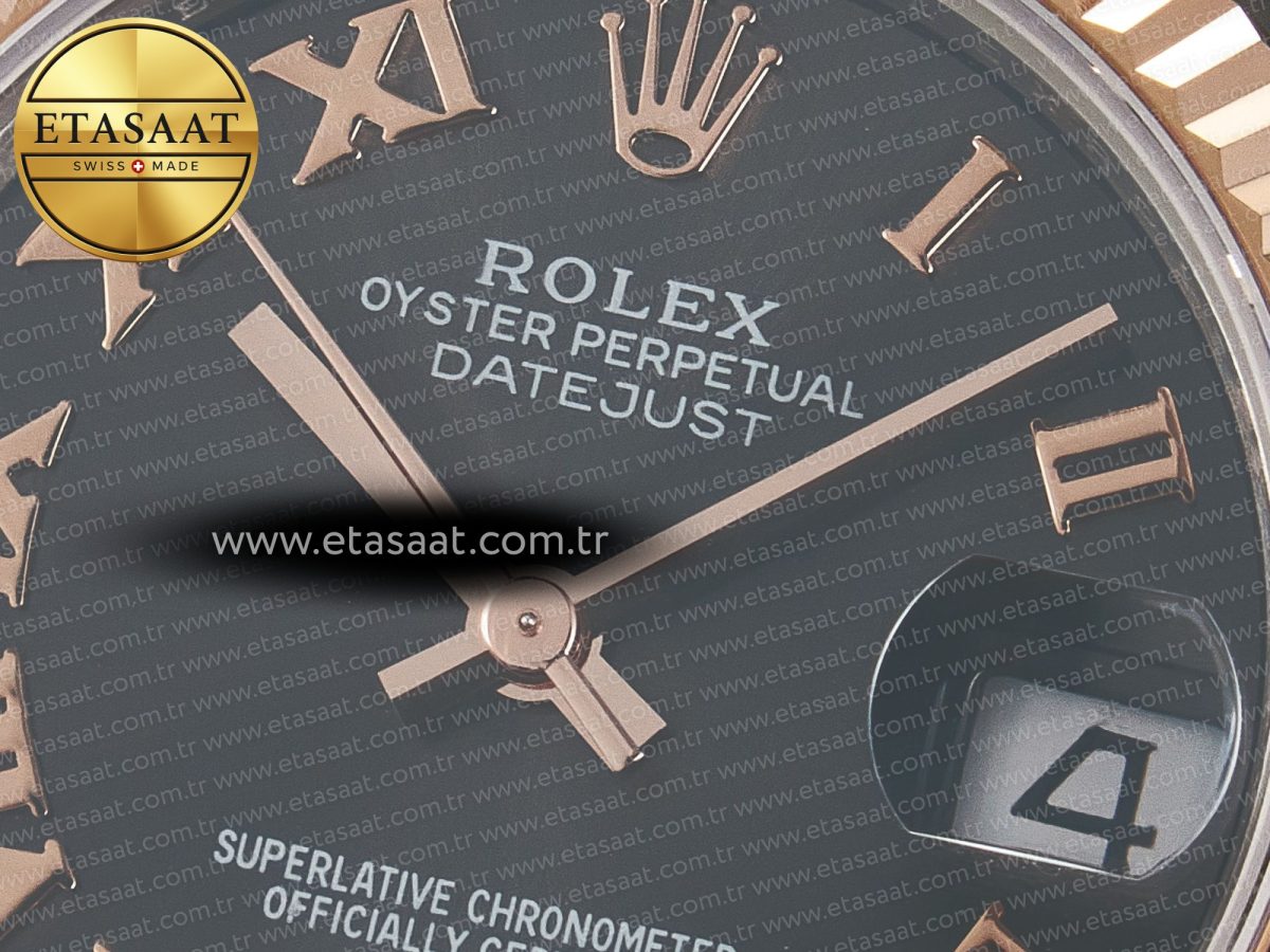 DateJust 31 278271 ARF 1:1 Best Edition 904L Steel Gray Roman Diamonds Dial on SS/RG Oyster Bracelet ETA 2688 - Görsel 10