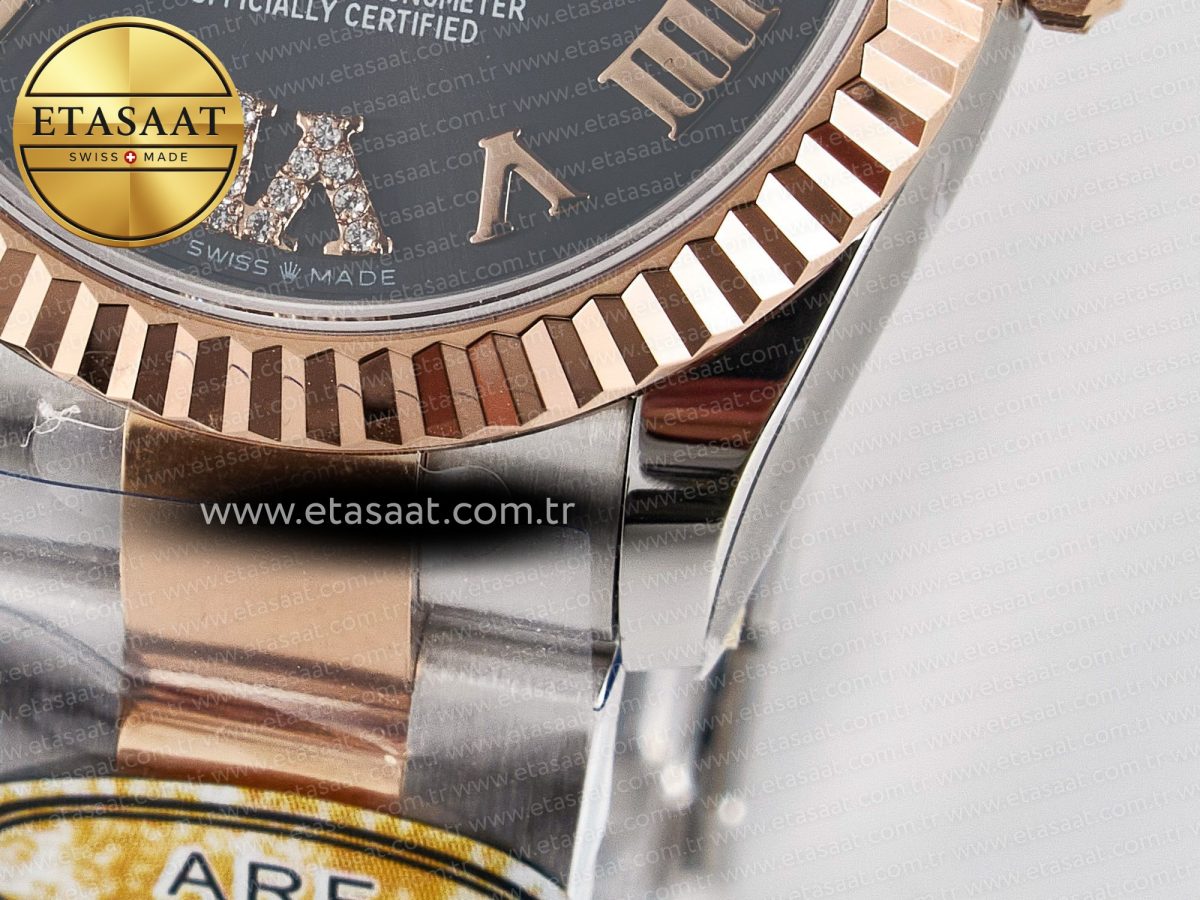 DateJust 31 278271 ARF 1:1 Best Edition 904L Steel Gray Roman Diamonds Dial on SS/RG Oyster Bracelet ETA 2688 - Görsel 13
