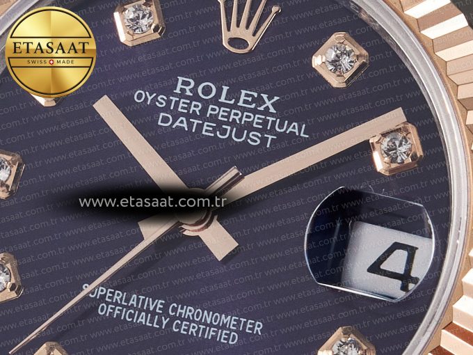 DateJust 31 278271 ARF 1:1 Best Edition 904L Steel Purple Diamonds Dial on SS/RG Jubilee Bracelet ETA 2688 - Görsel 10