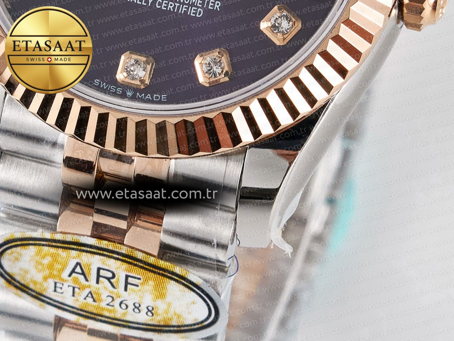 DateJust 31 278271 ARF 1:1 Best Edition 904L Steel Purple Diamonds Dial on SS/RG Jubilee Bracelet ETA 2688 - Görsel 13