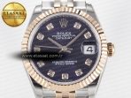 DateJust 31 278271 ARF 1:1 Best Edition 904L Steel Purple Diamonds Dial on SS/RG Jubilee Bracelet ETA 2688 - Görsel 4