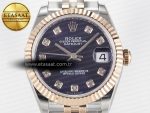 DateJust 31 278271 ARF 1:1 Best Edition 904L Steel Purple Diamonds Dial on SS/RG Jubilee Bracelet ETA 2688 - Görsel 4
