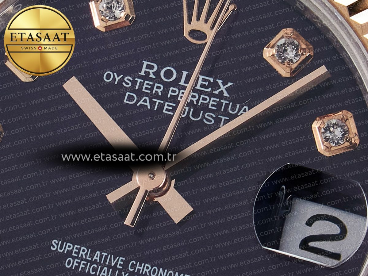 DateJust 31 278271 ARF 1:1 Best Edition 904L Steel Purple Diamonds Dial on SS/RG Oyster Bracelet ETA 2688 - Görsel 10