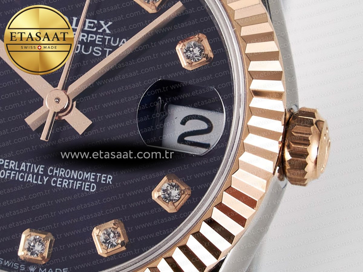 DateJust 31 278271 ARF 1:1 Best Edition 904L Steel Purple Diamonds Dial on SS/RG Oyster Bracelet ETA 2688 - Görsel 11
