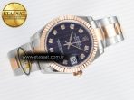 DateJust 31 278271 ARF 1:1 Best Edition 904L Steel Purple Diamonds Dial on SS/RG Oyster Bracelet ETA 2688 - Görsel 8