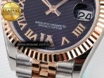 DateJust 31 278271 ARF 1:1 Best Edition 904L Steel Purple Roman Diamonds Dial on SS/RG Jubilee Bracelet ETA 2688 - Görsel 12
