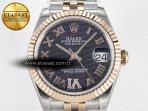 DateJust 31 278271 ARF 1:1 Best Edition 904L Steel Purple Roman Diamonds Dial on SS/RG Jubilee Bracelet ETA 2688 - Görsel 4