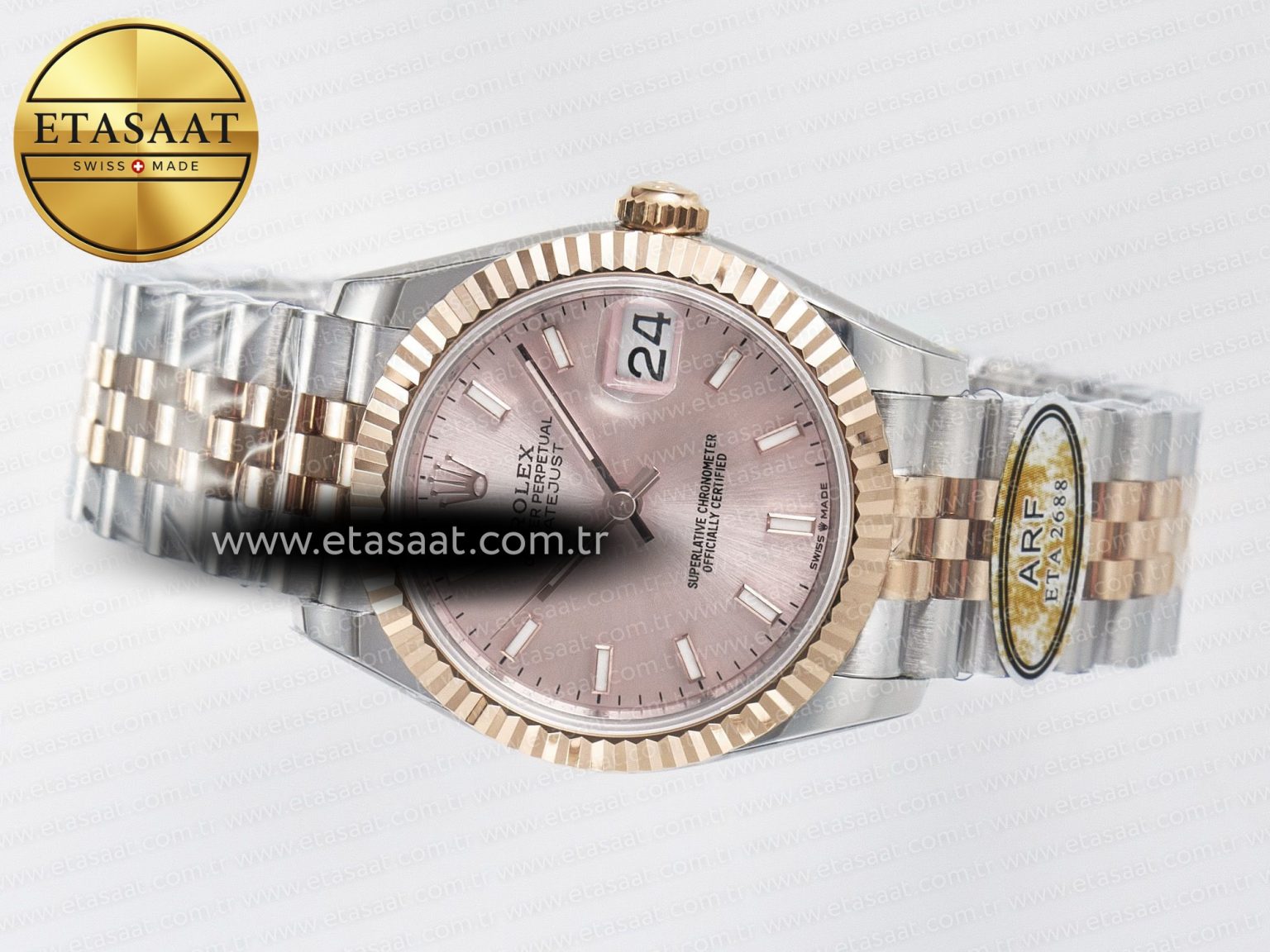 DateJust 31 278271 ARF 1:1 Best Edition 904L Steel RG Dial Stick Marker on SS/RG Jubilee Bracelet ETA 2688 - Görsel 9