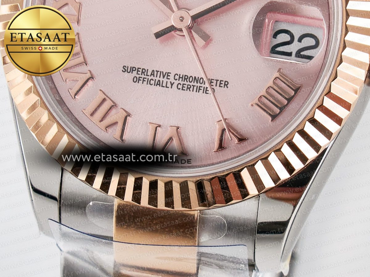DateJust 31 278271 ARF 1:1 Best Edition 904L Steel RG Dial Stick Marker on SS/RG Oyster Bracelet ETA 2688 - Görsel 12