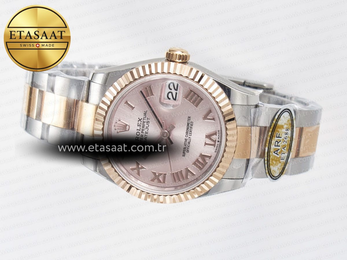 DateJust 31 278271 ARF 1:1 Best Edition 904L Steel RG Dial Stick Marker on SS/RG Oyster Bracelet ETA 2688 - Görsel 9