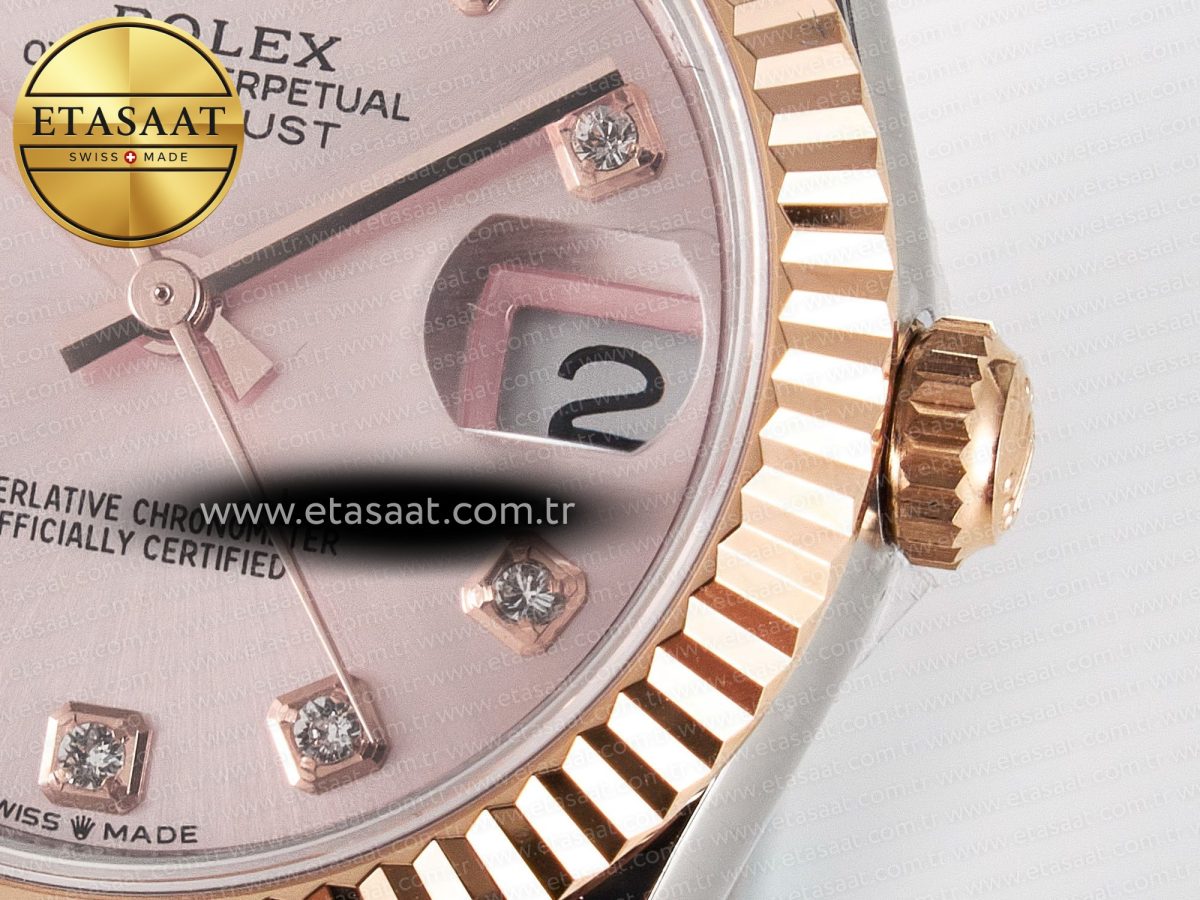 DateJust 31 278271 ARF 1:1 Best Edition 904L Steel RG Diamonds Dial on SS/RG Oyster Bracelet ETA 2688 - Görsel 11