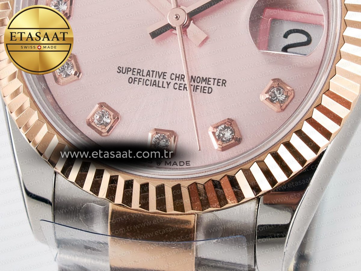DateJust 31 278271 ARF 1:1 Best Edition 904L Steel RG Diamonds Dial on SS/RG Oyster Bracelet ETA 2688 - Görsel 12
