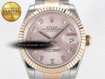 DateJust 31 278271 ARF 1:1 Best Edition 904L Steel RG Diamonds Dial on SS/RG Oyster Bracelet ETA 2688 - Görsel 4
