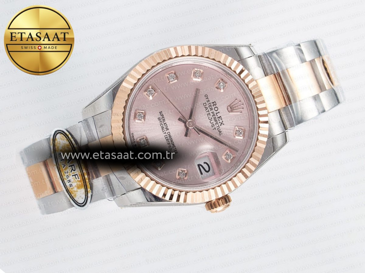 DateJust 31 278271 ARF 1:1 Best Edition 904L Steel RG Diamonds Dial on SS/RG Oyster Bracelet ETA 2688 - Görsel 8