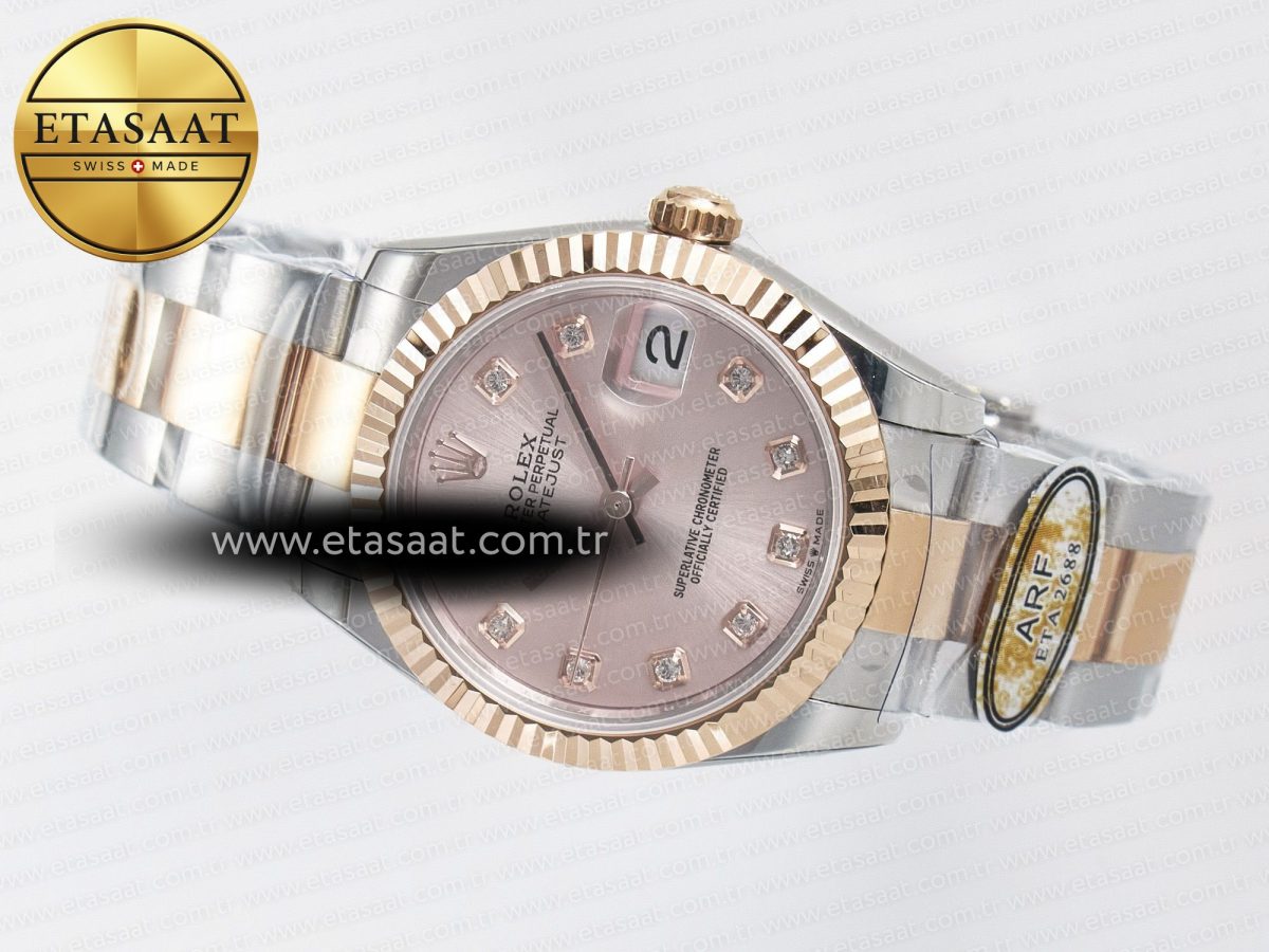 DateJust 31 278271 ARF 1:1 Best Edition 904L Steel RG Diamonds Dial on SS/RG Oyster Bracelet ETA 2688 - Görsel 9