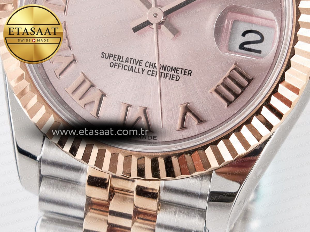 DateJust 31 278271 ARF 1:1 Best Edition 904L Steel RG Roman Dial on SS/RG Jubilee Bracelet ETA 2688 - Görsel 12