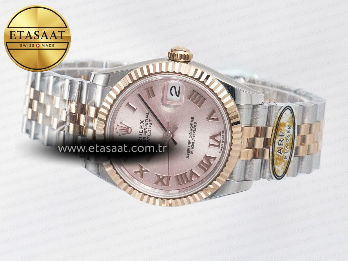 DateJust 31 278271 ARF 1:1 Best Edition 904L Steel RG Roman Dial on SS/RG Jubilee Bracelet ETA 2688 - Görsel 9