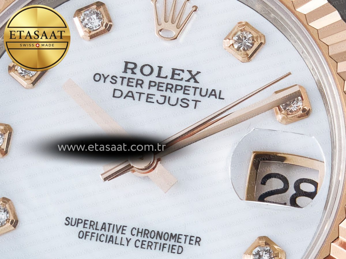 DateJust 31 278271 ARF 1:1 Best Edition 904L Steel White MOP Diamonds Dial on SS/RG Jubilee Bracelet ETA 2688 - Görsel 10