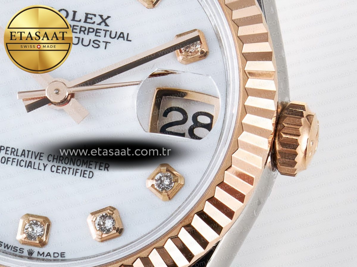 DateJust 31 278271 ARF 1:1 Best Edition 904L Steel White MOP Diamonds Dial on SS/RG Jubilee Bracelet ETA 2688 - Görsel 11