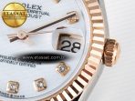 DateJust 31 278271 ARF 1:1 Best Edition 904L Steel White MOP Diamonds Dial on SS/RG Jubilee Bracelet ETA 2688 - Görsel 11
