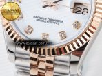 DateJust 31 278271 ARF 1:1 Best Edition 904L Steel White MOP Diamonds Dial on SS/RG Jubilee Bracelet ETA 2688 - Görsel 12