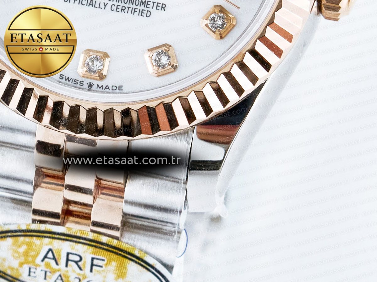 DateJust 31 278271 ARF 1:1 Best Edition 904L Steel White MOP Diamonds Dial on SS/RG Jubilee Bracelet ETA 2688 - Görsel 13
