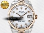 DateJust 31 278271 ARF 1:1 Best Edition 904L Steel White MOP Diamonds Dial on SS/RG Jubilee Bracelet ETA 2688 - Görsel 4