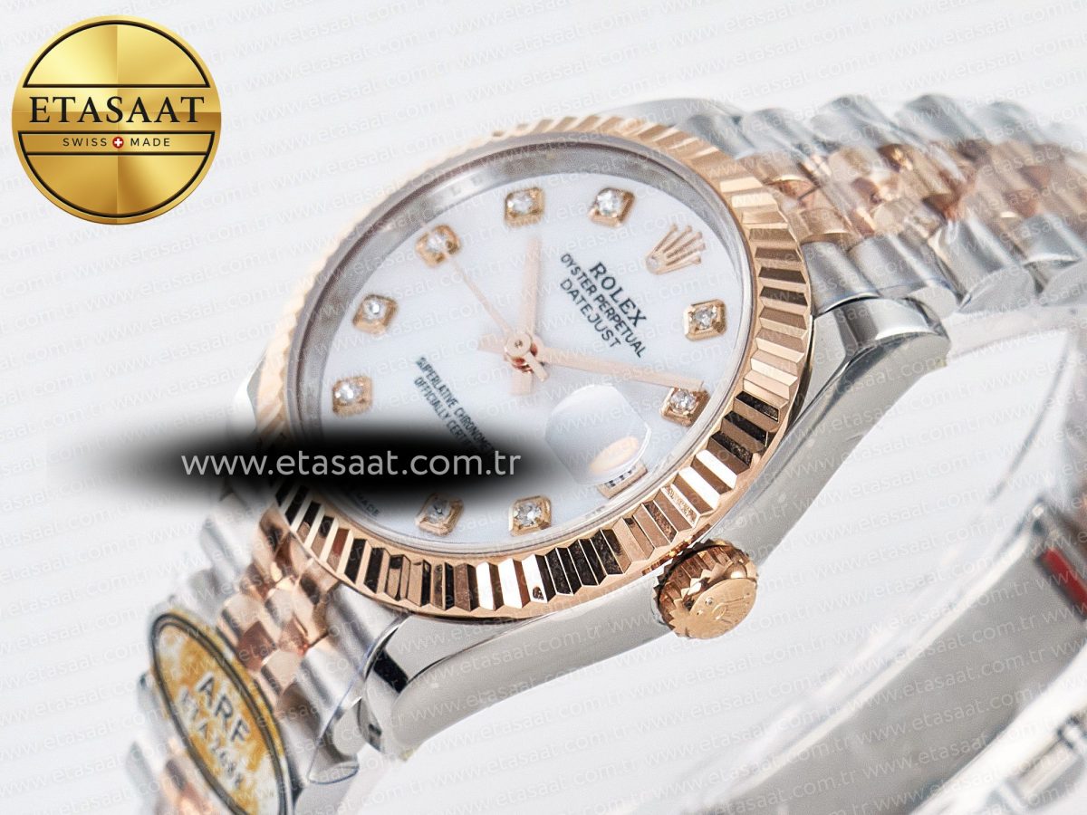 DateJust 31 278271 ARF 1:1 Best Edition 904L Steel White MOP Diamonds Dial on SS/RG Jubilee Bracelet ETA 2688 - Görsel 6