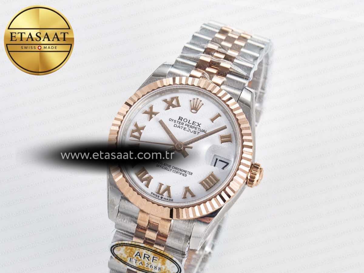 DateJust 31 278271 ARF 1:1 Best Edition 904L Steel White Roman Dial on SS/RG Jubilee Bracelet ETA 2688 - Görsel 1