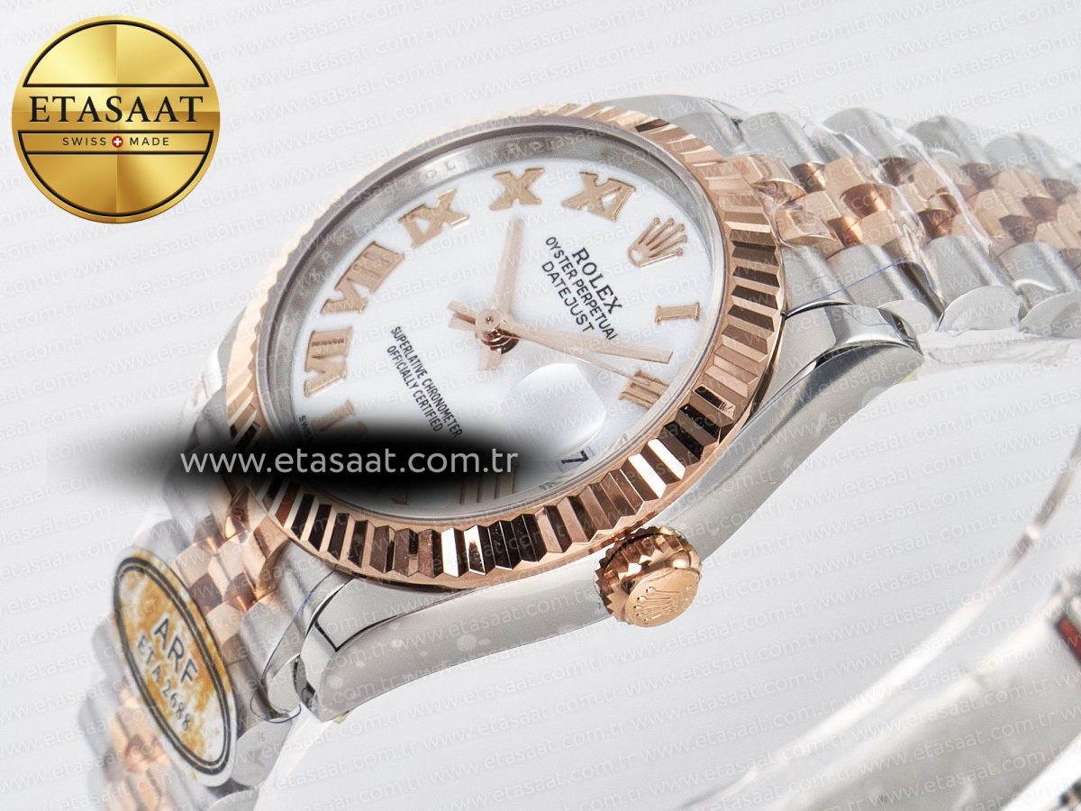 DateJust 31 278271 ARF 1:1 Best Edition 904L Steel White Roman Dial on SS/RG Jubilee Bracelet ETA 2688 - Görsel 6