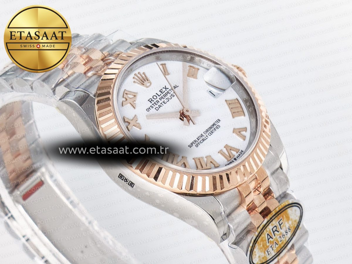 DateJust 31 278271 ARF 1:1 Best Edition 904L Steel White Roman Dial on SS/RG Jubilee Bracelet ETA 2688 - Görsel 7