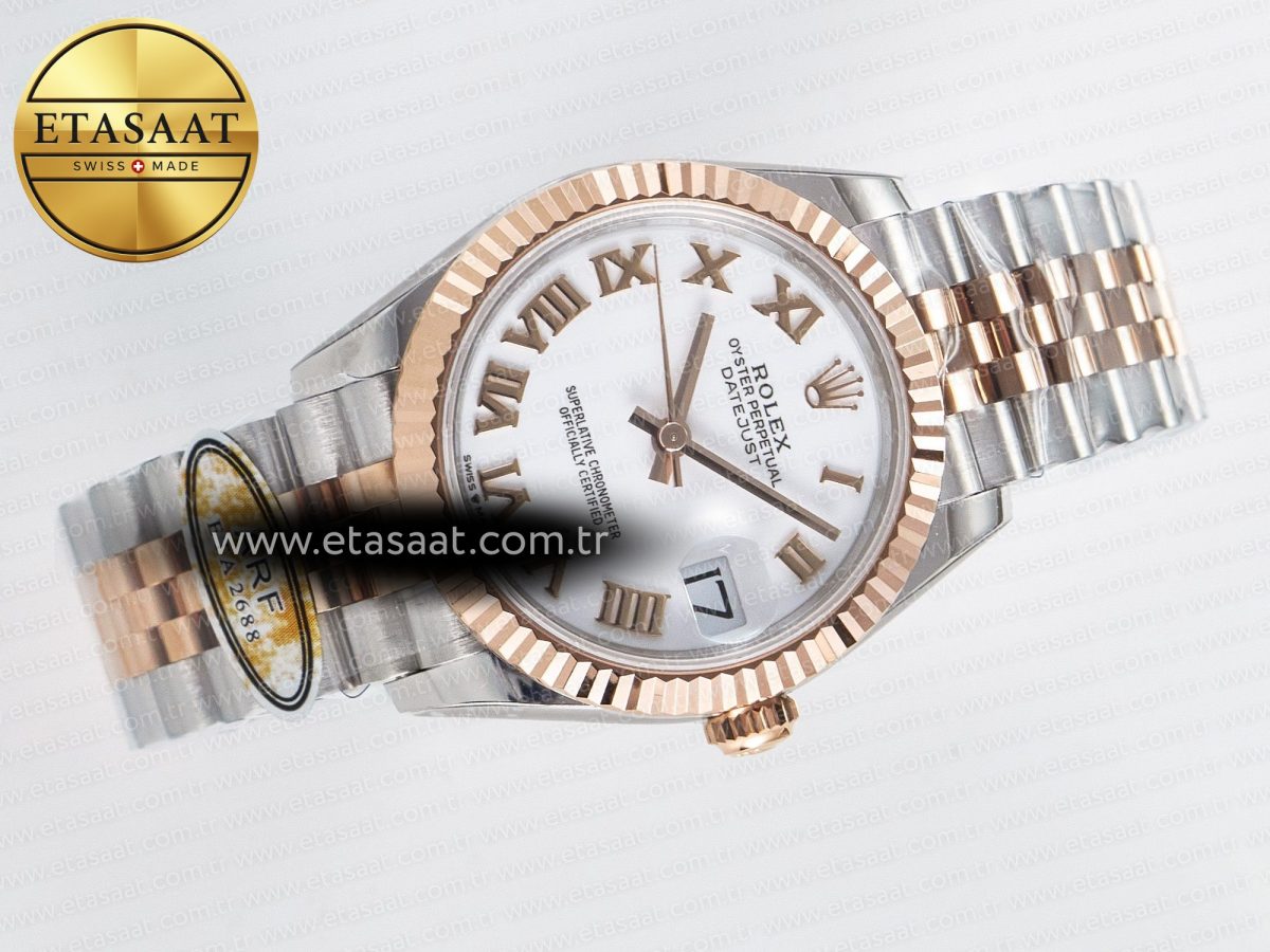 DateJust 31 278271 ARF 1:1 Best Edition 904L Steel White Roman Dial on SS/RG Jubilee Bracelet ETA 2688 - Görsel 8