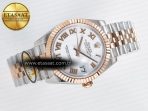 DateJust 31 278271 ARF 1:1 Best Edition 904L Steel White Roman Dial on SS/RG Jubilee Bracelet ETA 2688 - Görsel 8
