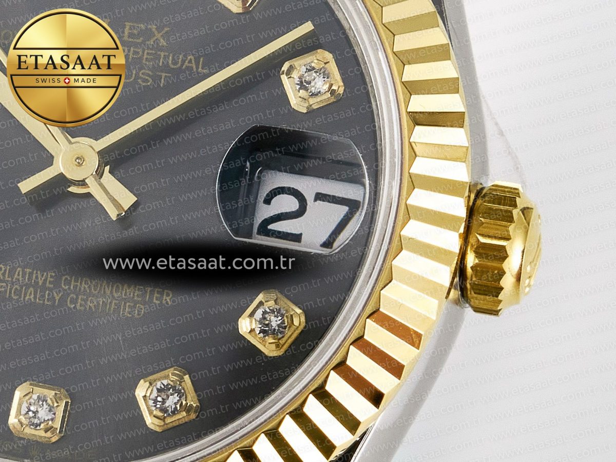 DateJust 31 278273 ARF 1:1 Best Edition 904L Steel Gray Diamonds Dial on SS/YG Jubilee Bracelet ETA 2688 - Görsel 11