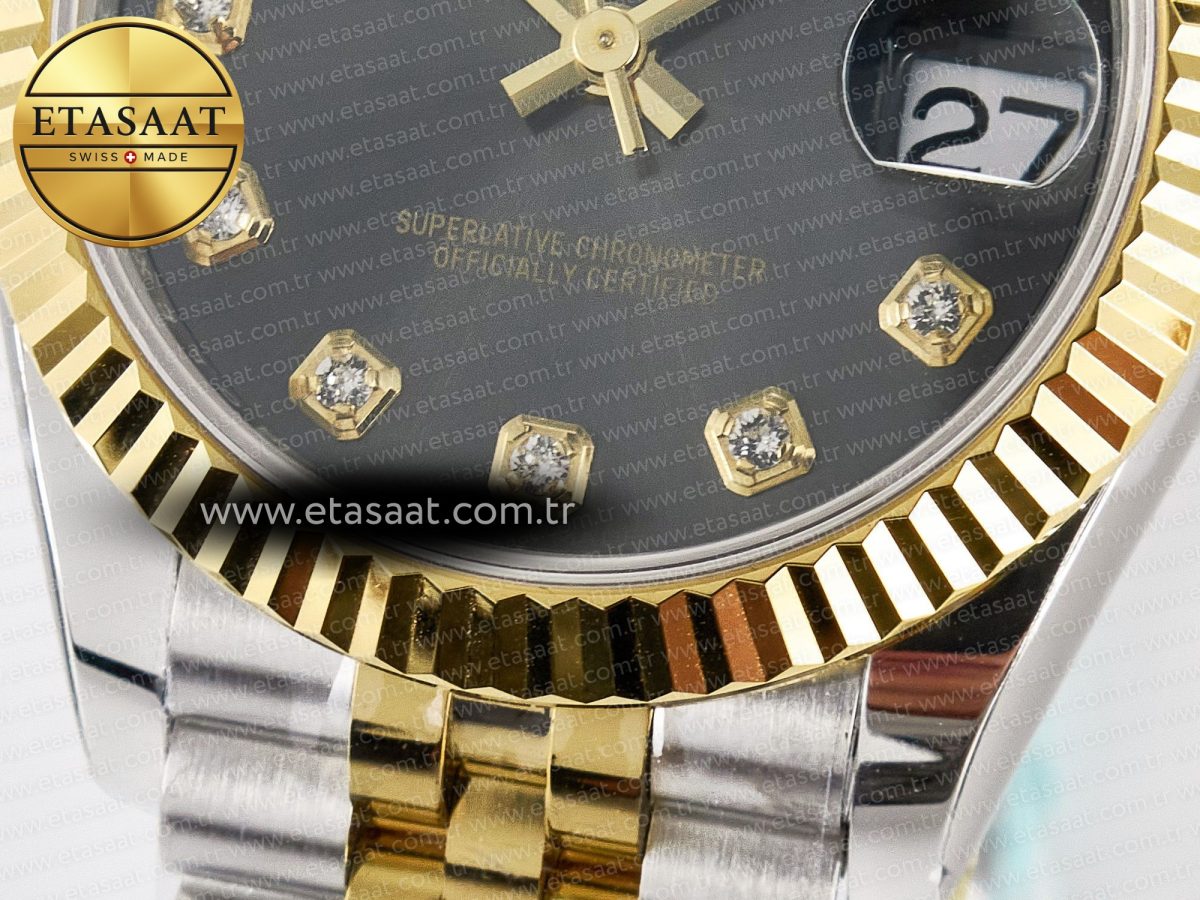 DateJust 31 278273 ARF 1:1 Best Edition 904L Steel Gray Diamonds Dial on SS/YG Jubilee Bracelet ETA 2688 - Görsel 12