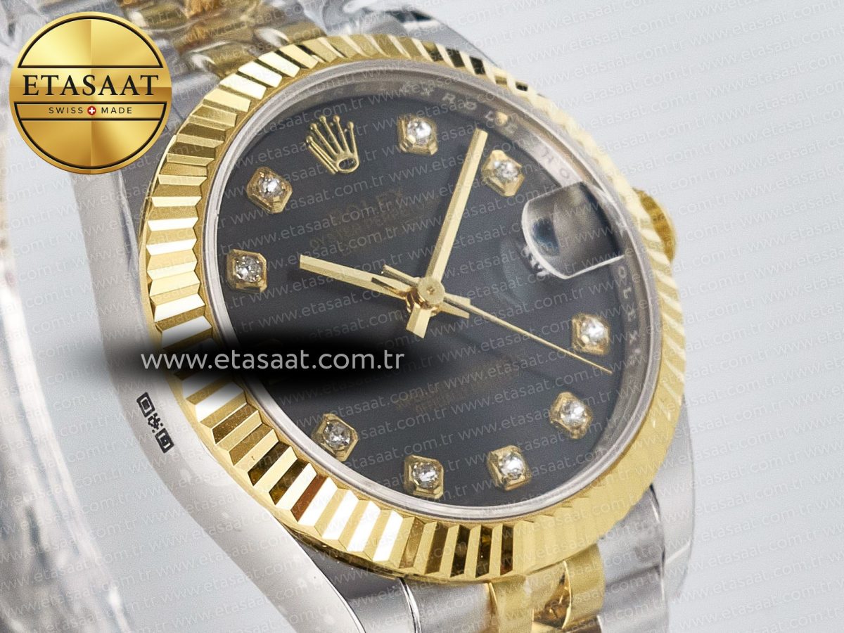 DateJust 31 278273 ARF 1:1 Best Edition 904L Steel Gray Diamonds Dial on SS/YG Jubilee Bracelet ETA 2688 - Görsel 5