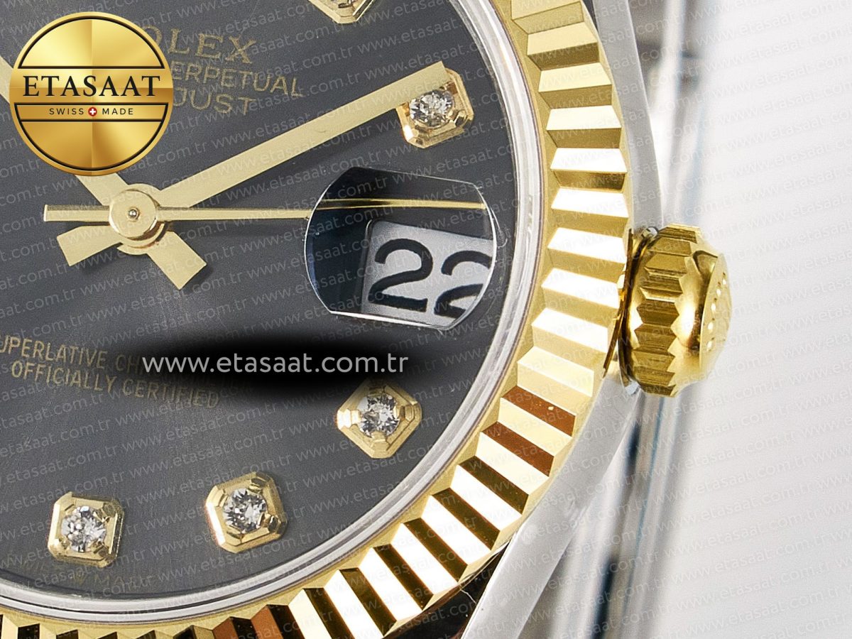 DateJust 31 278273 ARF 1:1 Best Edition 904L Steel Gray Diamonds Dial on SS/YG Oyster Bracelet ETA 2688 - Görsel 11