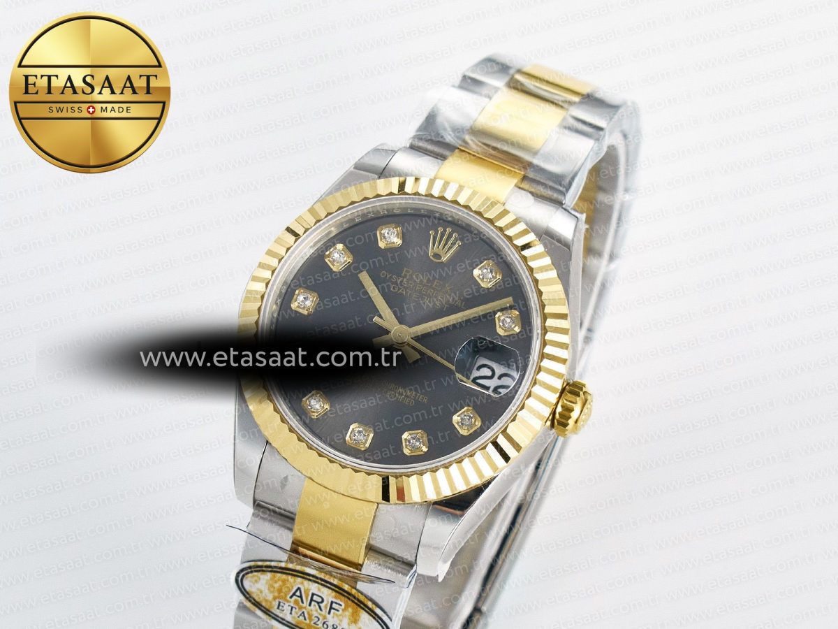 DateJust 31 278273 ARF 1:1 Best Edition 904L Steel Gray Diamonds Dial on SS/YG Oyster Bracelet ETA 2688 - Görsel 2